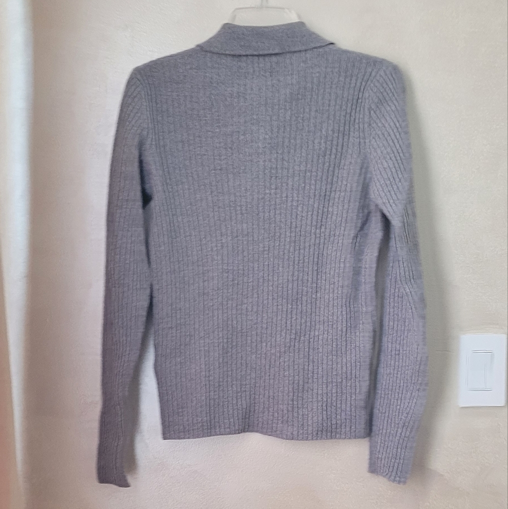 Ganni Gray Ribbed Sweater - Picture 10 of 11